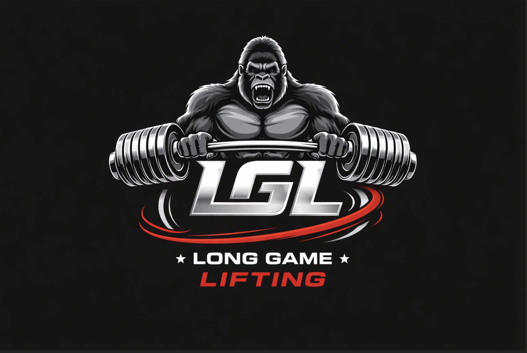 Long Game Lifting – LGL gorilla logo